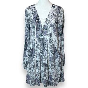 Free People Women's Rain or Shine Printed Dress, Purple Print, Small